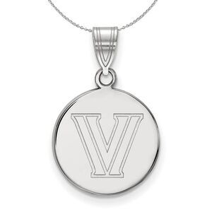Sterling Silver Villanova U Medium Disc Necklace - 24 Inch